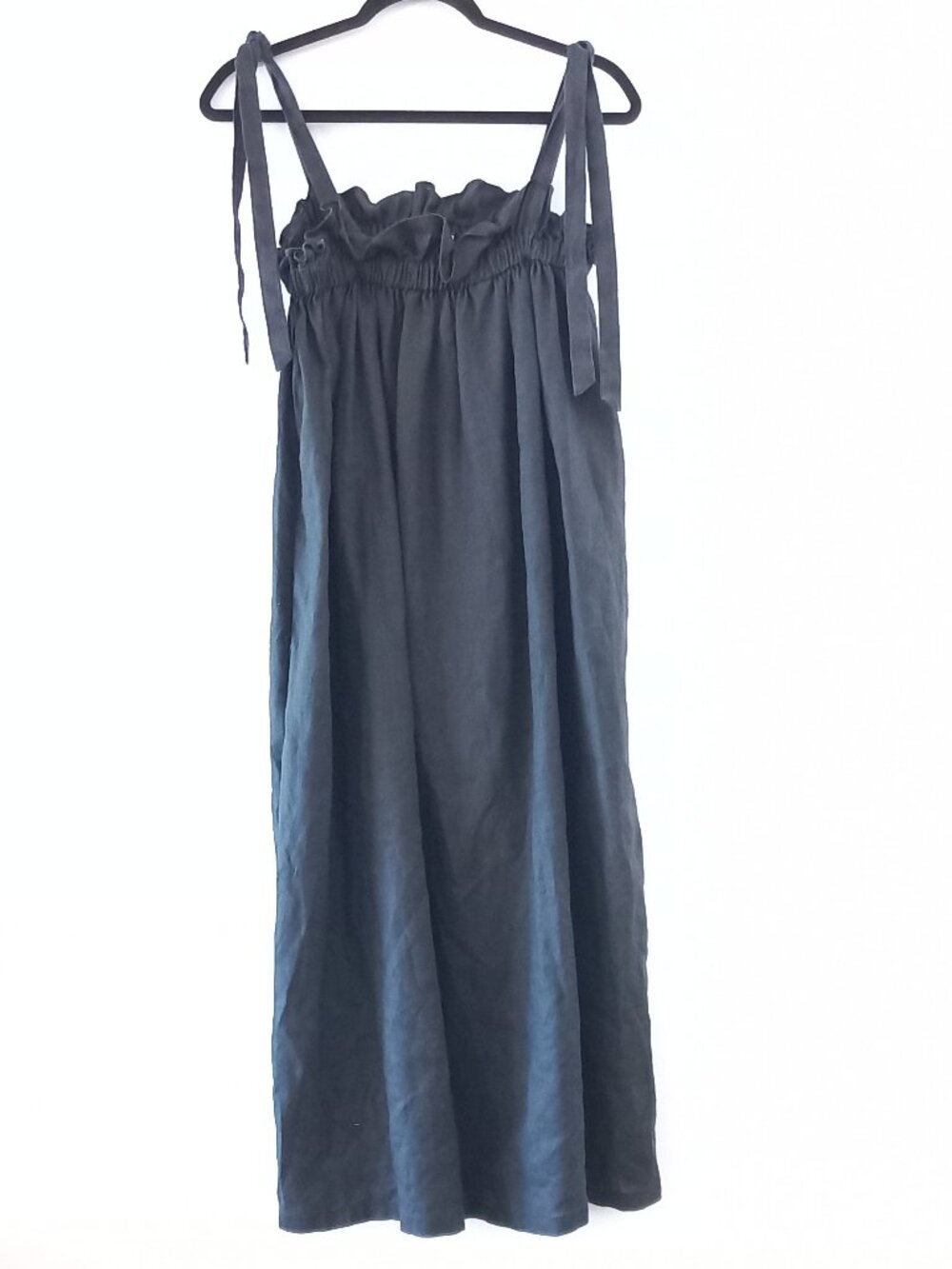A BRONZE AGE black linen sundress